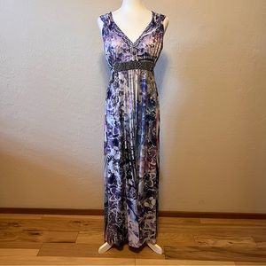 Style & Company Purple Print Maxi Dress Size M